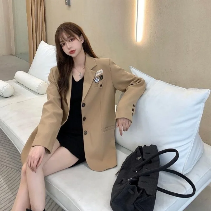 

Весна-Осень 2021 новый маленький костюм Женская куртка Повседневная Свободная облегающая Корейская версия женского топа