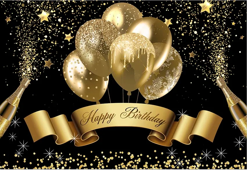 

Виниловый фон для студийной фотосъемки с золотыми и черными воздушными шарами 7X5 футов блестящим цветом 220 см X 150 см