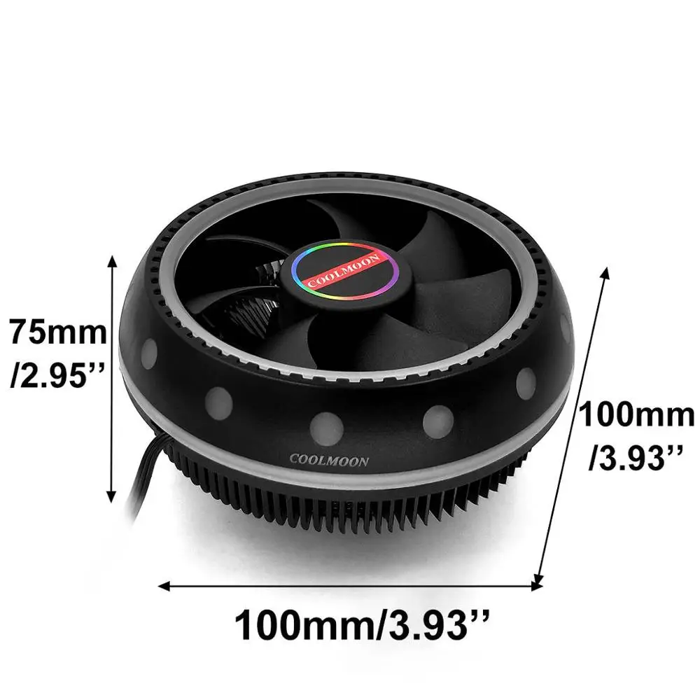 3 Pin Процессор радиатор RGB теплоотвод бесшумный ПК кулер Цвет-изменение