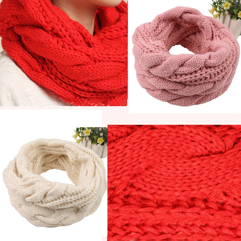 Теплый вязаный шарф шаль Helisopus толстый теплый хомут в Корейском стиле для осени и