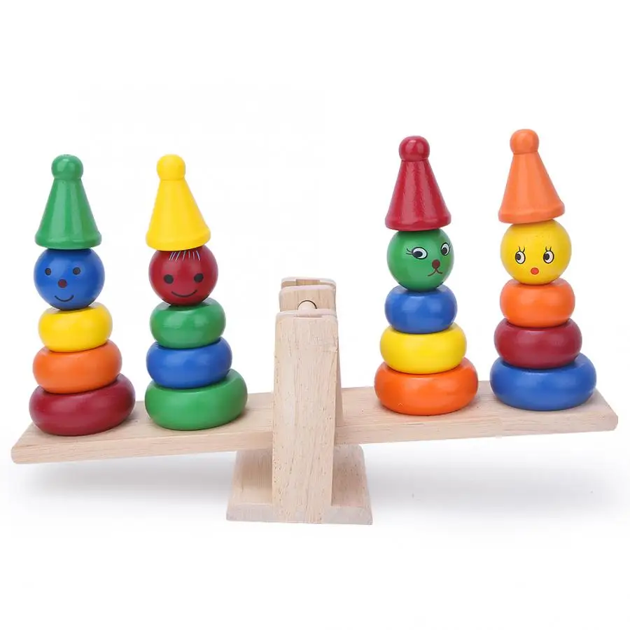 Милый медведь деревянные балансные блоки игрушка Монтессори строительные для