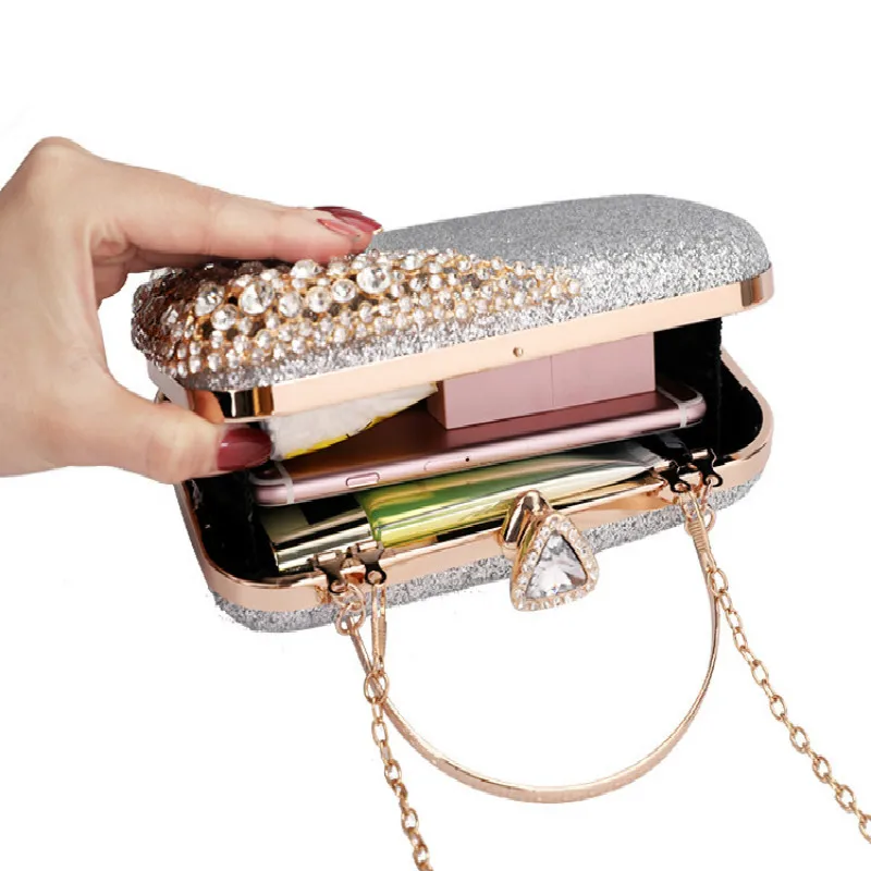 

New Style Dinner Bag European and American Ladies Handbag Diamond-studded Banquet Clutch Bag Dress Evening Bag Handbag
