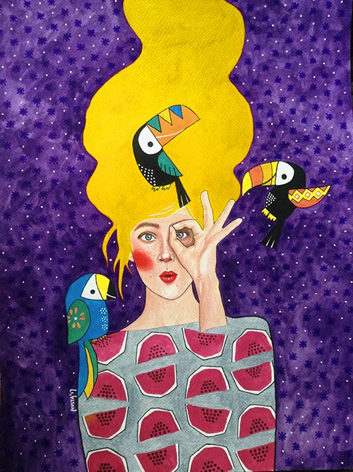 

Картина на холсте "Цветы девушки"