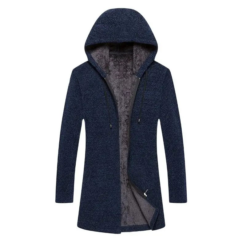 

New Mens Sweater Autumn Winter Thick Warm Long Cardigan Men Hooded Sweater Coat Male Cardigan Sweater Jacket Casual Clothes