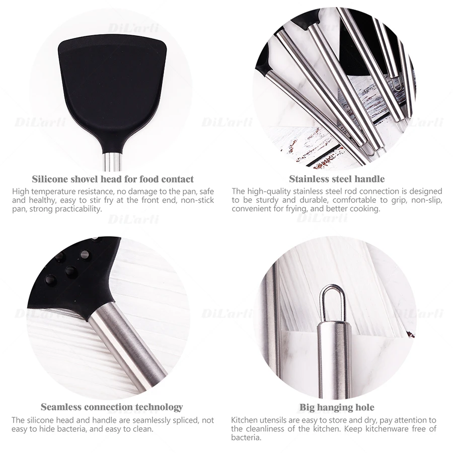 Силиконовая набор кухонной утвари антипригарной посуды Инструмент для