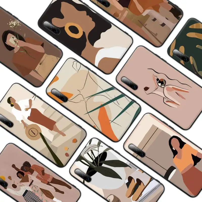 

Abstract Vintage Girl Minimalist Art Phone Case For Huawei Y9 Y7 Y5 Y6 Prime 2019 Y9s Mate 30 20 10 Lite 40 Pro Nova 5t Coque