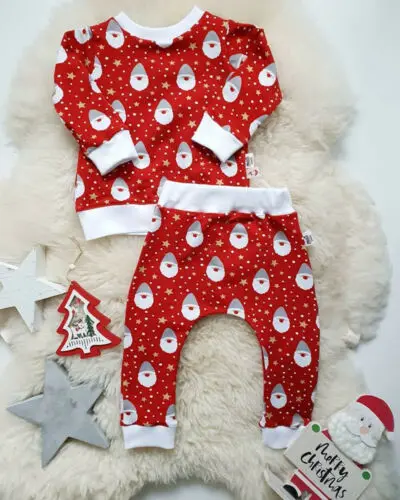 Одежда для маленьких девочек Рождественский теплый хлопковый топ с длинными