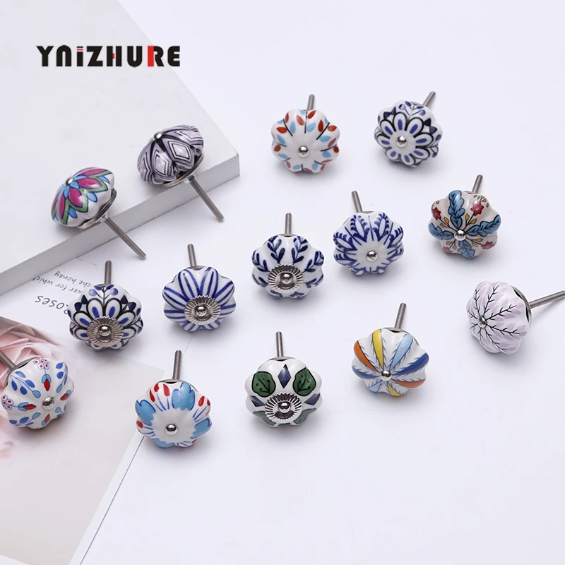 

40mm Furniture Handle Ceramic Drawer Cabinet Knobs and Handles Knobs Door Cupboard Kitchen Pull Handles Furniture Hardware
