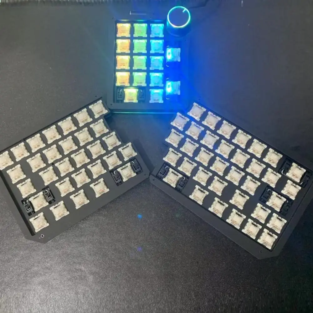 Split Wireless Meachanical Keyboard 3 Piecet set Ergonomics Macro Custom Programming Keypad Outemu Switch For Game Drawing Knob