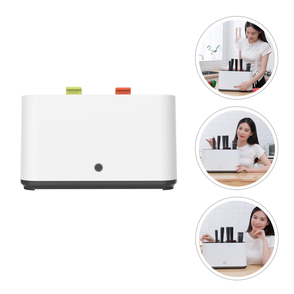 

1 Set of Cutting Board Sterilizer Tableware Rack without Drying Function (White)