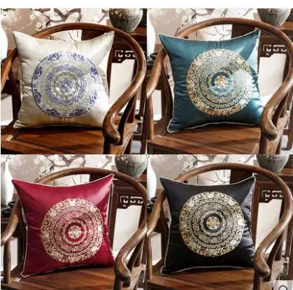 New Chinese style pillowcase Chinese style embroidery Neoclassical mahogany sofa living room waist pillowcase bedside pillowcase