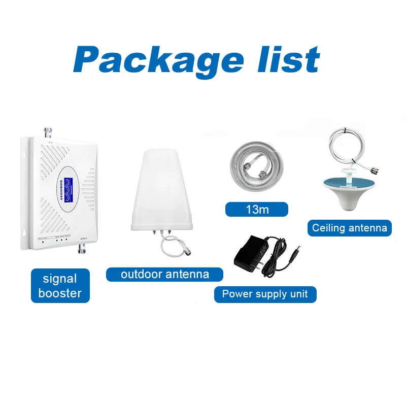 

GOBOOST Signal Booster Tri Band1 Band3 900 1800 2100 Mhz Cellular Amplifier 2g 3g 4g Cell Phone Repeater Russia Fast Shipping
