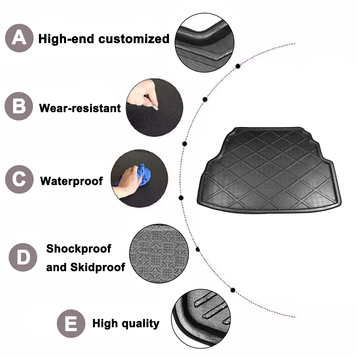 Напольный коврик для багажника автомобиля противогрязевой Honda FIT JAZZ Sedan 2006 2007 2008 |