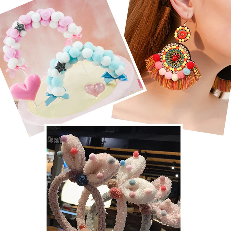 Оптовая продажа 15 мм помпон многоцветный Мягкий Пушистый Плюшевый ручной работы