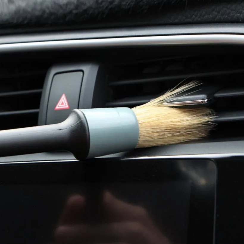 

5-Piece Set Of Boar Bristles Car Wash Details Waxing Brush Tire Inner Cleaning Tool Brush Air Conditioner Blower Mouth Brush