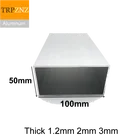 Алюминиевая квадратная труба, 50x100 мм, толщиной 1,2 мм2 мм3 мм, прямоугольная, алюминиевая трубка-профиль мм, алюминиевый профиль для украшения