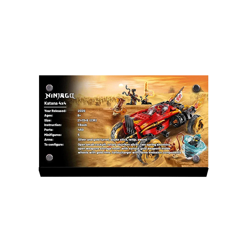 

the Acrylic Display Stand Brand for 70675 Katanaa Car Toys Building Blocks Description Display Board