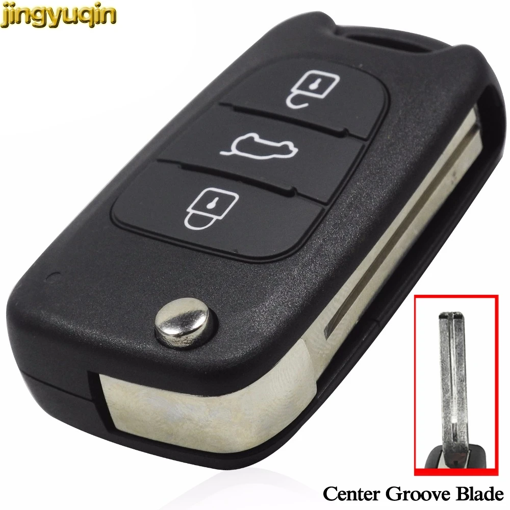 

jingyuqin Flip Car Key Shell Case For Kia K2 K5 Sorento Sportage Hyundai Avante I30 IX35 3 Buttons Folding Key Fob Blanks Cover