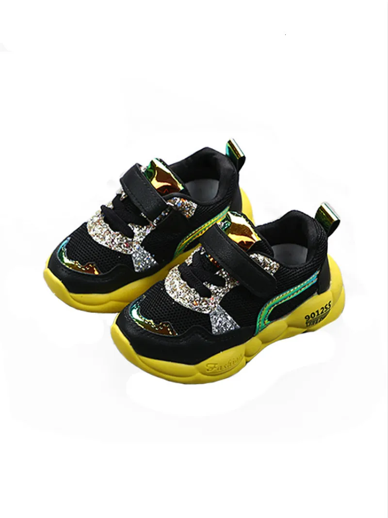 Детские кроссовки с блестками износостойкие повседневные вентилируемые для