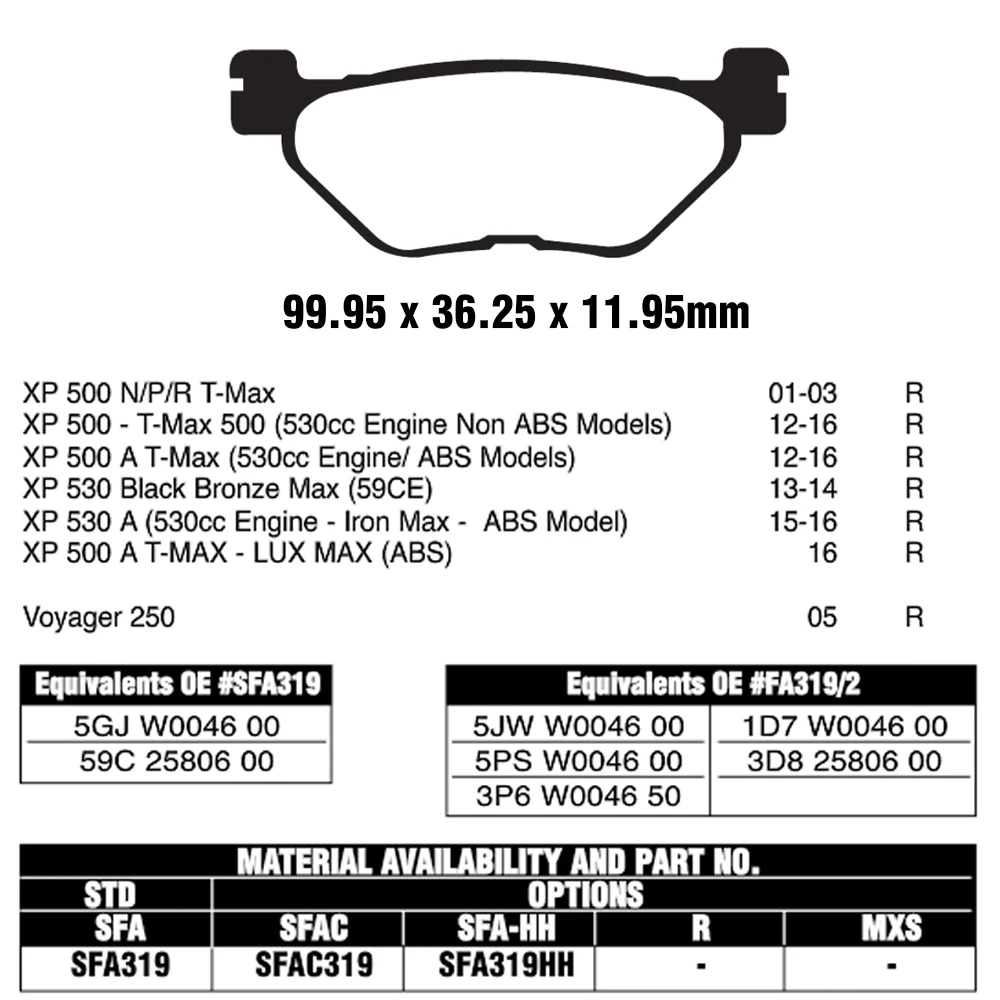 ALconstar запчасти для гоночного мотоцикла задние тормозные колодки диски Yamaha FJR1300 2003
