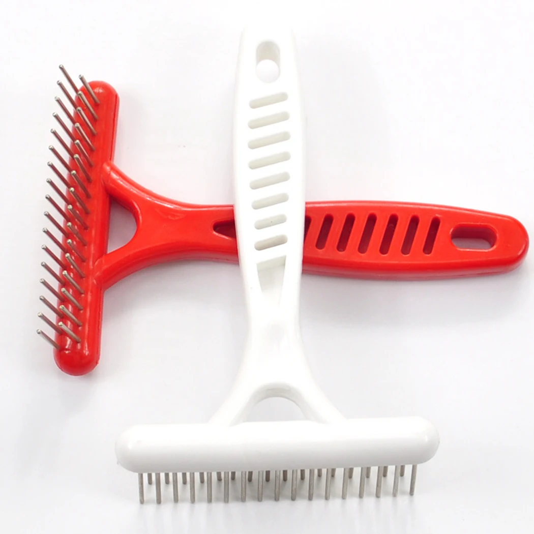 

Dog Hair Removal Comb Cat Grooming Combs Professional Hand-Held Deshedding Dematting Comb Tool For Long Hair Curly Pet Dog Kitty