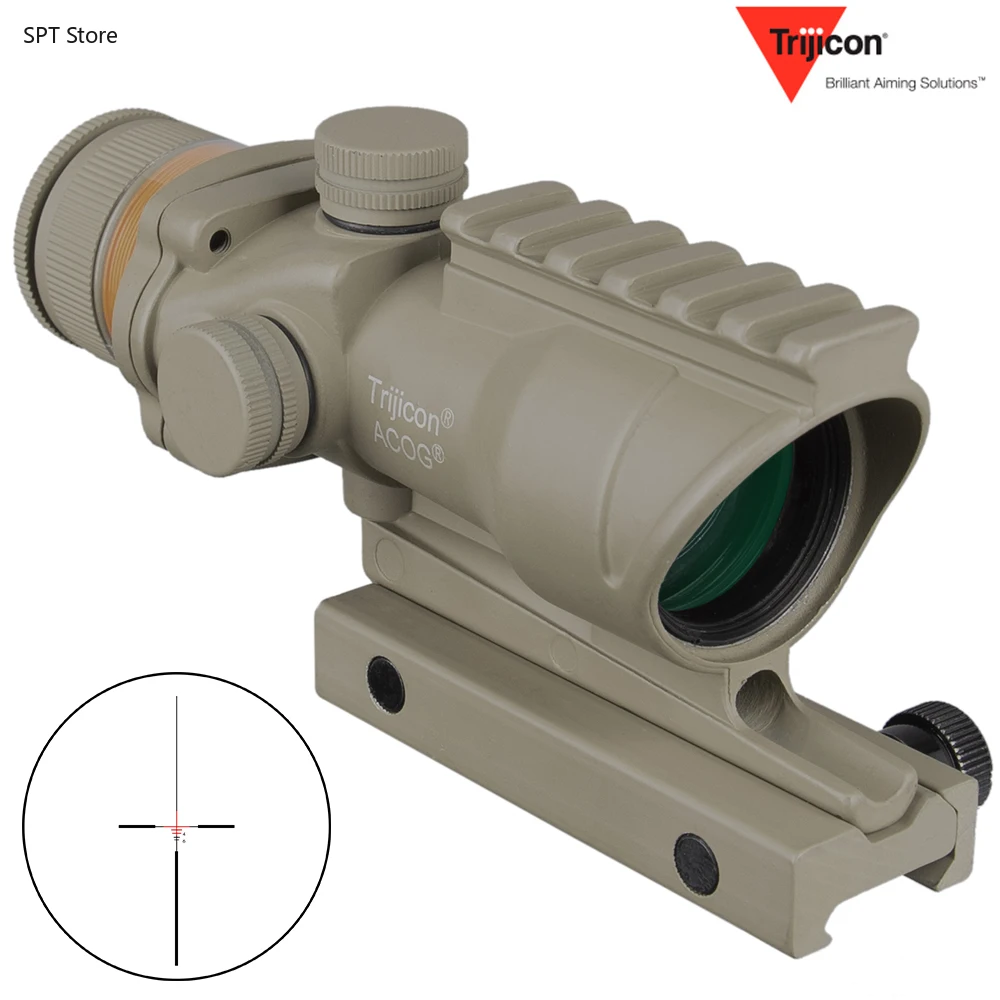 Trijicon Hunting ACOG 4X32 Riflescope Rail Optics Red Green Dot Cross IlluminatedGlass Etched Reticle Tactical Optical Sight | Спорт и