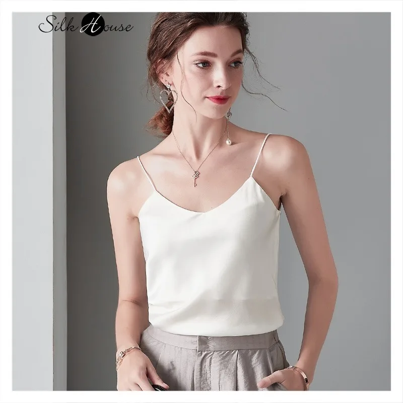 Женская Классическая шелковая майка Boutique сексуальная однотонная Облегающая