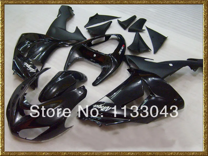 

Freecustom Black Fairing Kits FOR KAWASAKI NINJA ZX10R 06-07 ZX 10R 06 07 ZX-10R 06-07 10 R ZX 10R 2006 2007 -77AX +7gfits