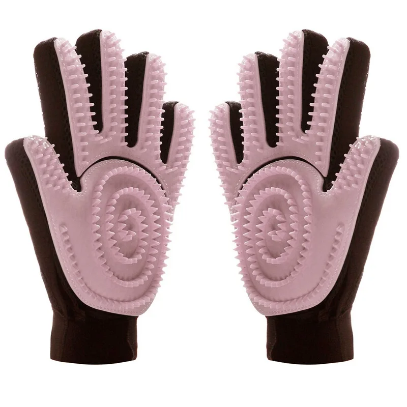 Hot 2Pcs Pet Grooming Glove Silicone Gentle Deshedding Massage Brush Tool for Dogs Cats FQ-ing | Дом и сад