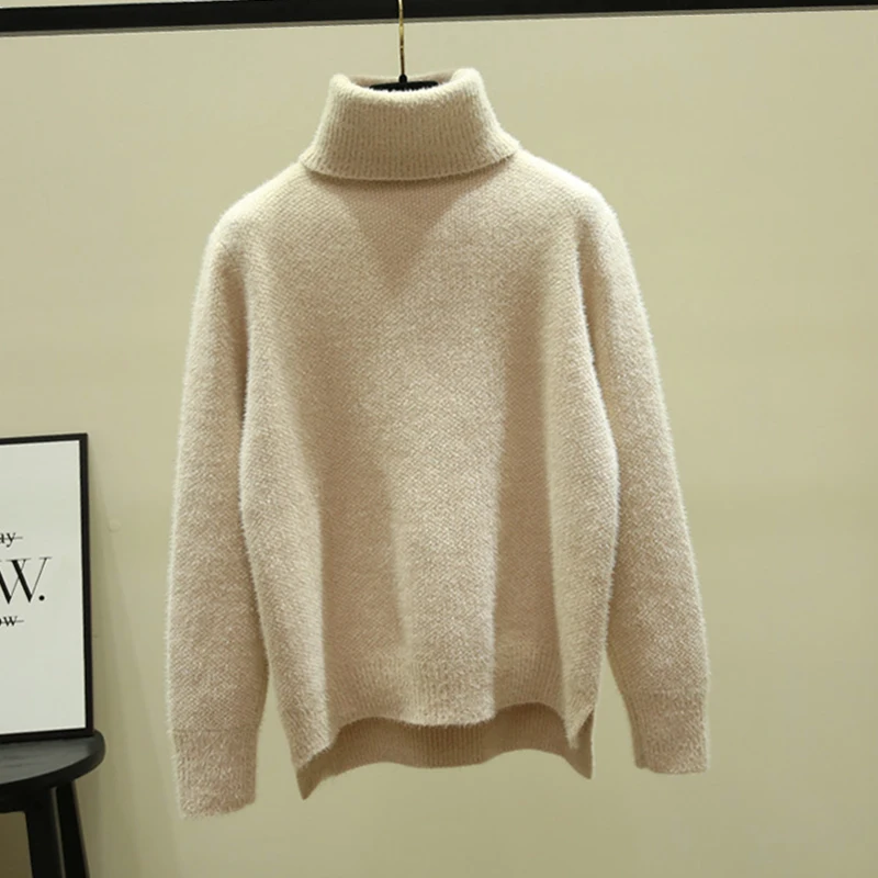 Женская Толстая водолазка Fitaylor теплый вязаный свитер эластичный Однотонный