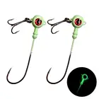 5 шт.лот светящиеся джиг-головки рыболовные крючки 5g 6g 7.  10g кренк джиг-головка крючок из углеродистой стали рыболовный крючок для мягкой приманки червя