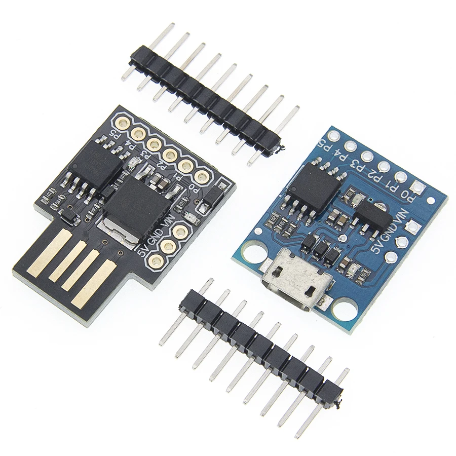 Плата микро-макетная TINY85 Digispark Kickstarter ATTINY85 модуль для Arduino IIC I2C USB синяя Черная |