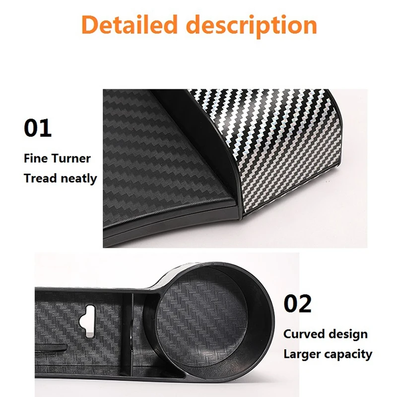

2PCS Car Seat space Organizer Front Seat space Filler, Multifunctional Console Side Pocket Storage Box,Carbon+Black