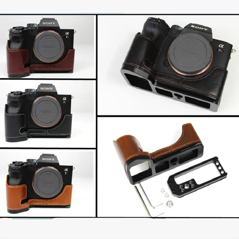 

Suitable for Sony a7r IV leather camera bag protective cover a7r3 a7m3 a7r4 half set base a9ii l plate shell