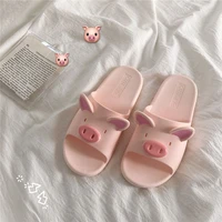 womens slippers for home sandals lady indoor soft kawaii pink piggy shoes summer 2021 new flat casual beach footwear