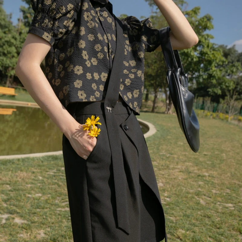 Шорты женские с завышенной талией простые универсальные дизайнерские уличные