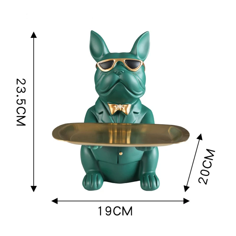 

Nordic Decoration Home Resin Cool Bulldog Statue Modern Art Statues Table Decoration Storage Plate Car Decoration Accessories