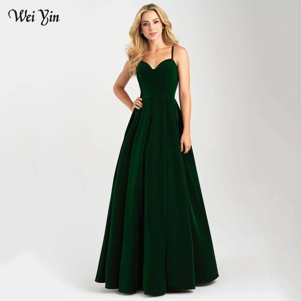 

Weiyin AE0590 New Simple Vintage Burgundy Evening Dress Boat Neck Flooe-length Velour Long Prom Formal Gown Vestido De Noche