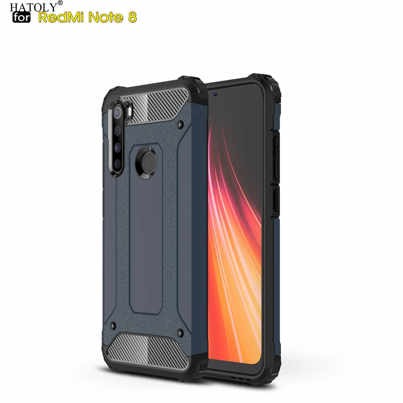 

For Coque Xiaomi Redmi Note 8 Case Heavy Armor Slim Hard Rubber Tough Cover Silicone Phone Cases for Xiaomi Redmi Note 8 HATOLY