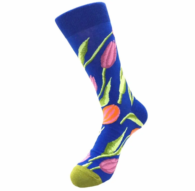 Fashion Men Women Unisex Casual Cotton Print Middle stockings Socks Men's Winter Warm Funny Flower Floral 2019 | Мужская одежда