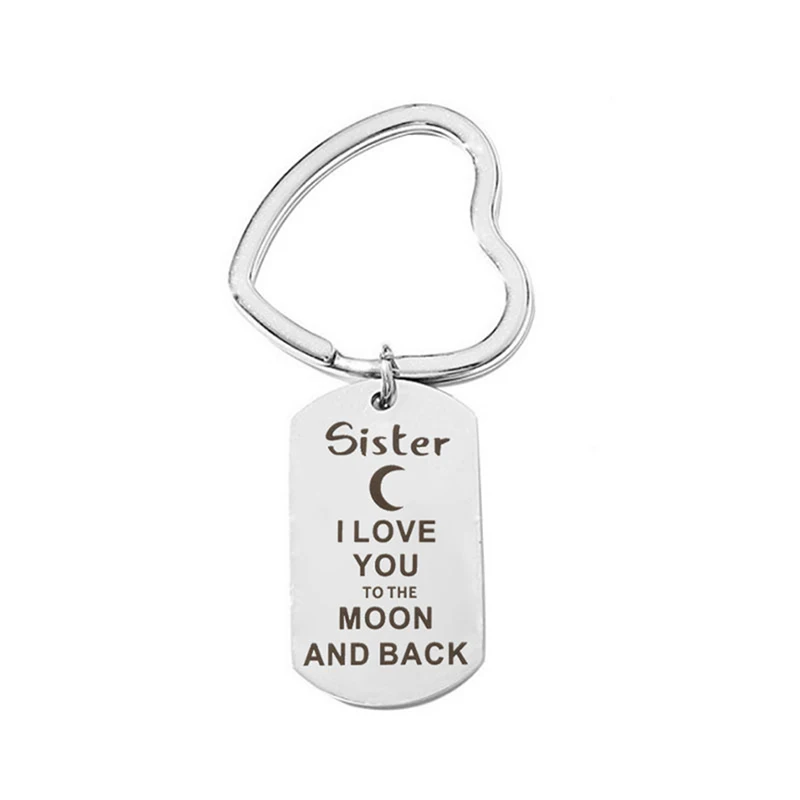 Брелок из нержавеющей стали I Love You To The Moon And Back сына мамы сестры дяди Anut семейный