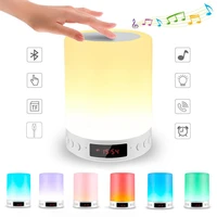 night light bluetooth portable wireless touch control color led speaker bedside outdoor table lamp tf card supportedrechargeable