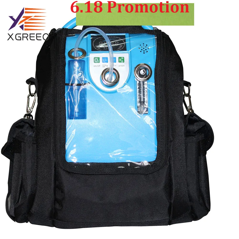 Кислородный концентратор XGREEO с аккумулятором 1L-5L Регулируемый Медицинский