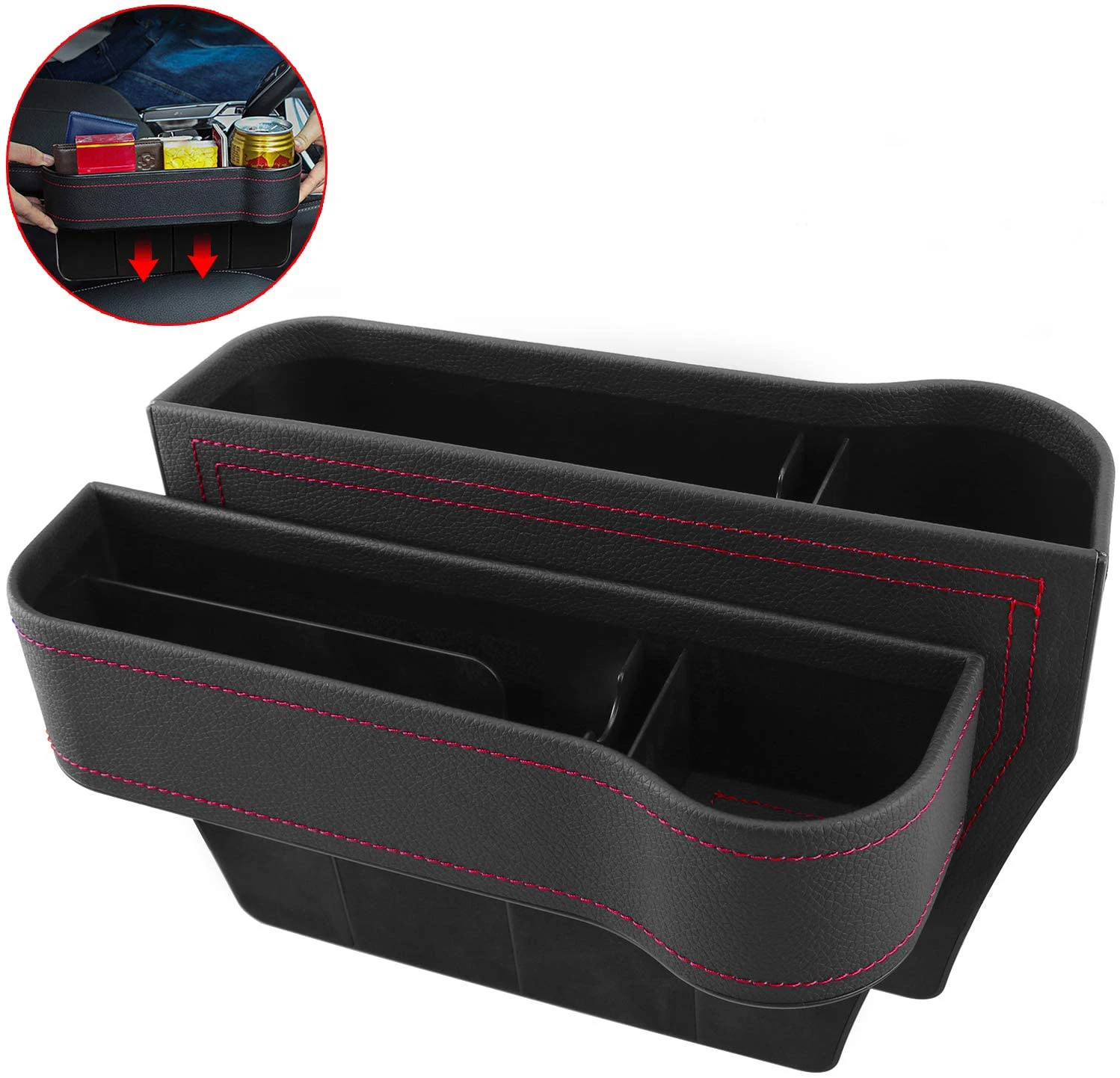 

New Car Seat Crevice Storage Box Seat Gap Slit Pocket Catcher Organizer Universal Car Seat Organizer Card Phone Holder Pocket