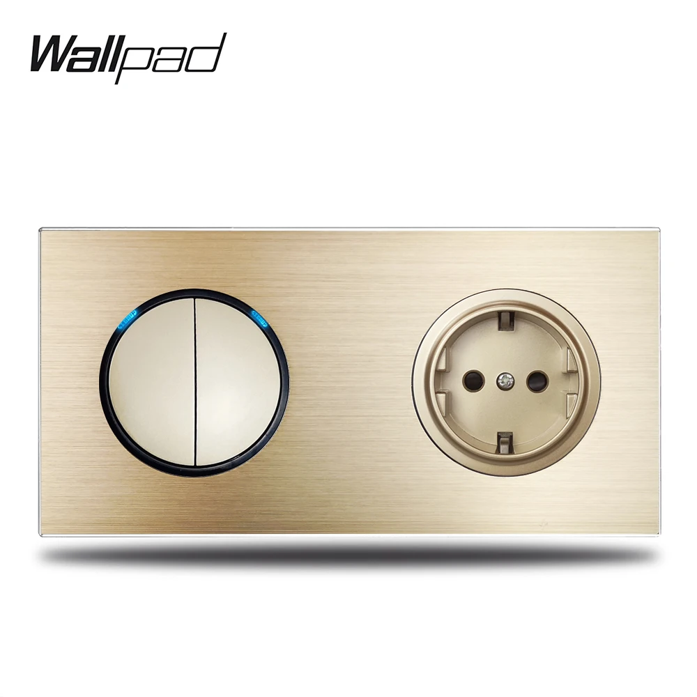 Настенный светильник Wallpad L6 Gold 2 Gang синий светодиодный индикатор с европейской