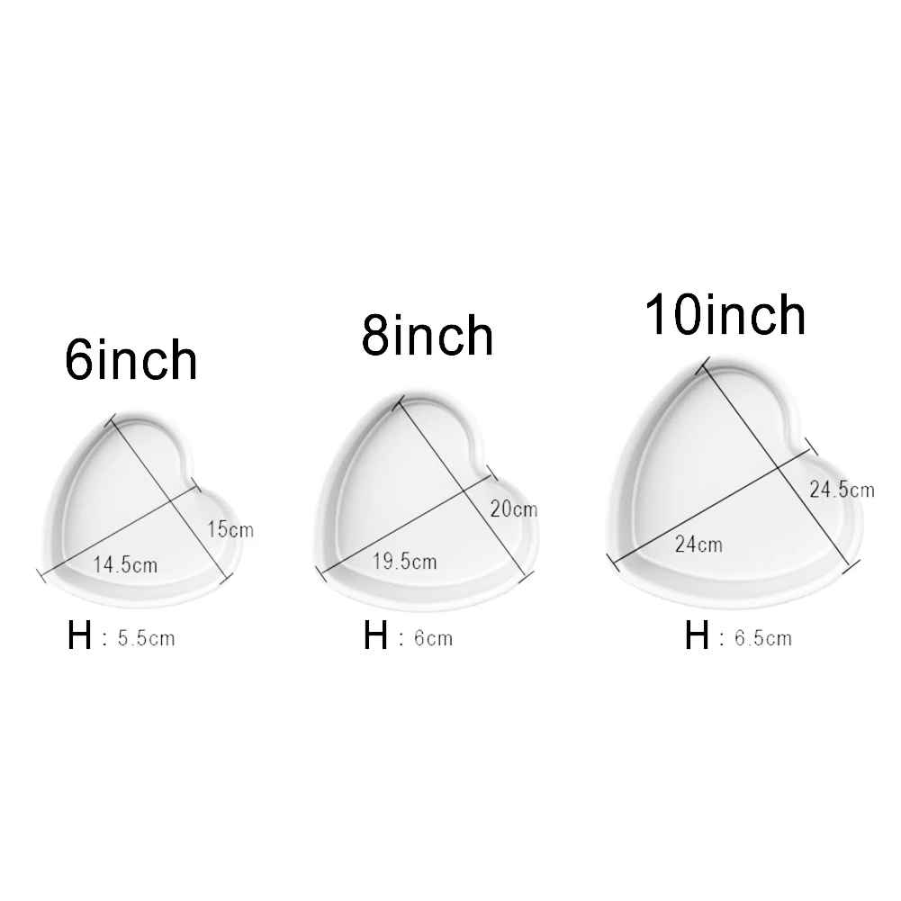 Инструменты для выпечки тортов 6/8/10 дюйма силиконовая форма в форме сердца