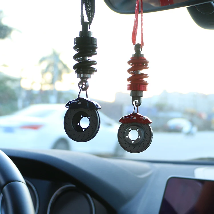 

Metal Keychain D Shock Absorber Brake Caliper Wheel Car Rearview Mirror Pendant Ornament