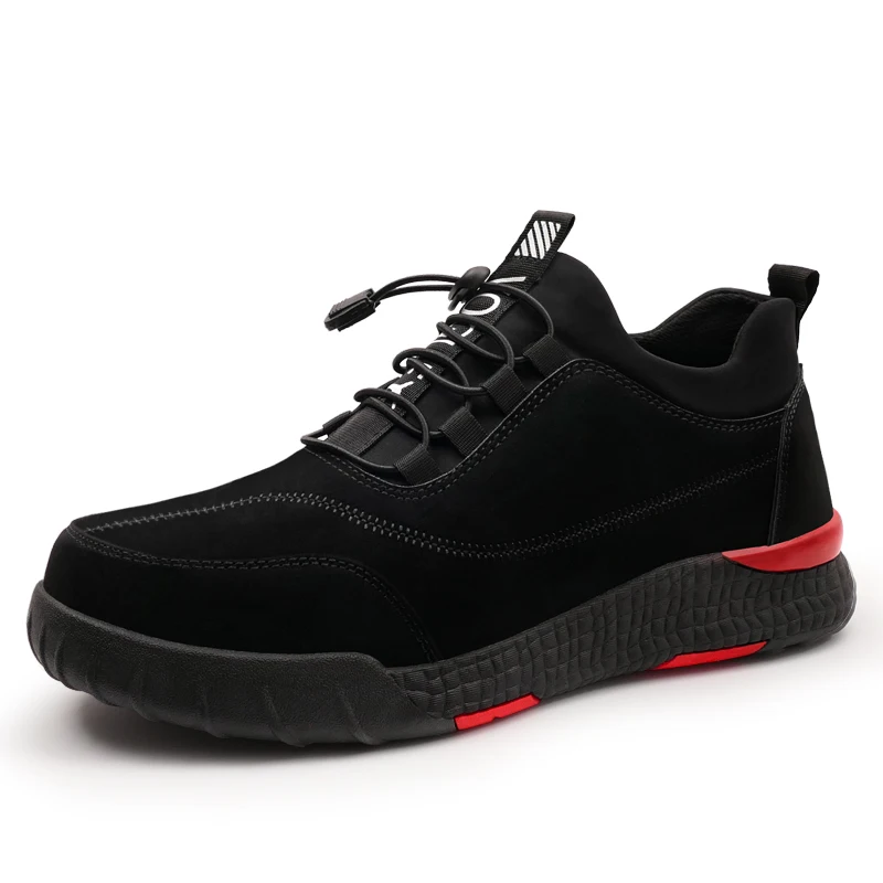 

new design men's leisure big size steel toe covers wrok safety shoes cow suede leather worker shoe tooling security boots zapato