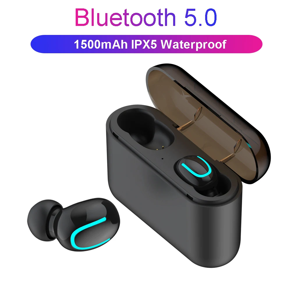 Q32 TWS Bluetooth наушники с сенсорным управлением мини-вкладыши с микрофоном с дисплеем питания зарядное устройство Беспроводная 3D стерео гарнитура для воспроизведения музыки