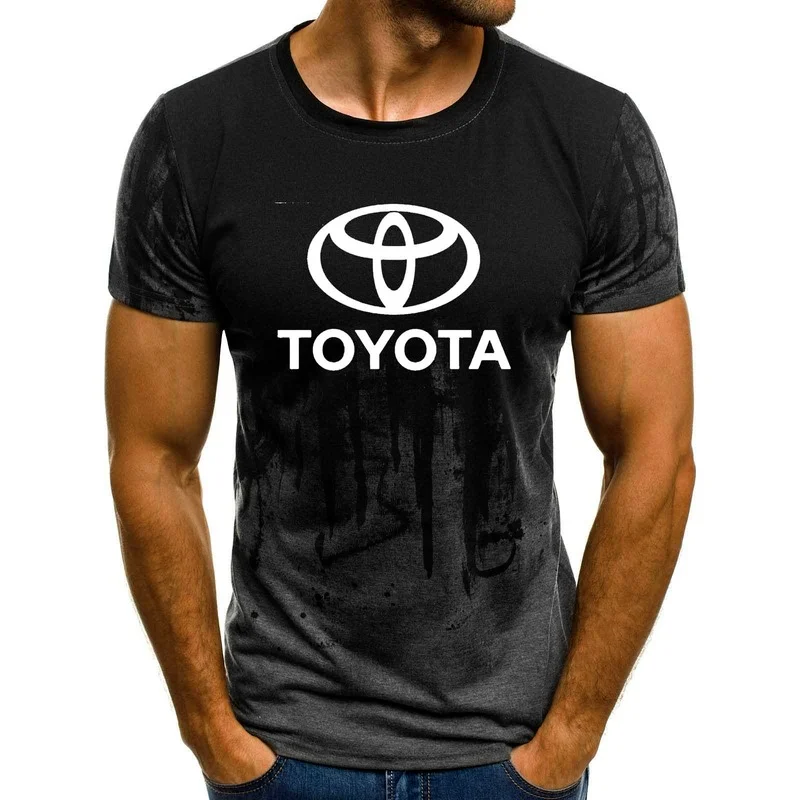 Летняя мужская футболка с логотипом автомобиля Toyota летняя повседневная